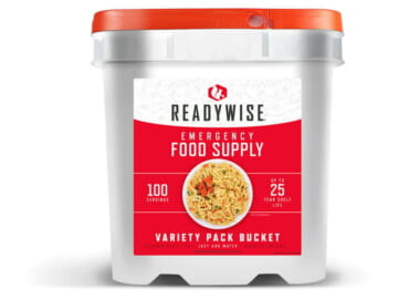 ReadyWise 100-Serving Emergency Food Supply Bucket for $70 + free shipping