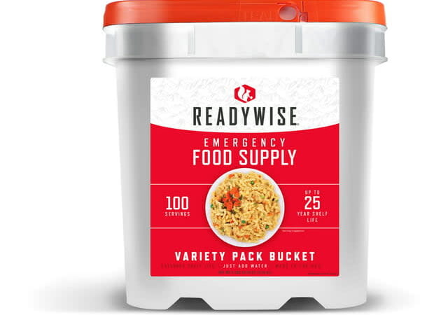 ReadyWise 100-Serving Emergency Food Supply Bucket for $70 + free shipping