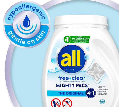 All Mighty Pacs Laundry Detergent 60-Count Tub as low as $11.03 After Coupon (Reg. $21) + Free Shipping – 18¢/Pac