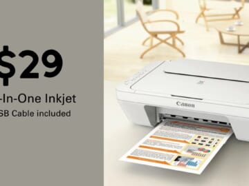 Walmart | Canon Pixma Wired All-In-One Inkjet Printer $29 (reg. $39)