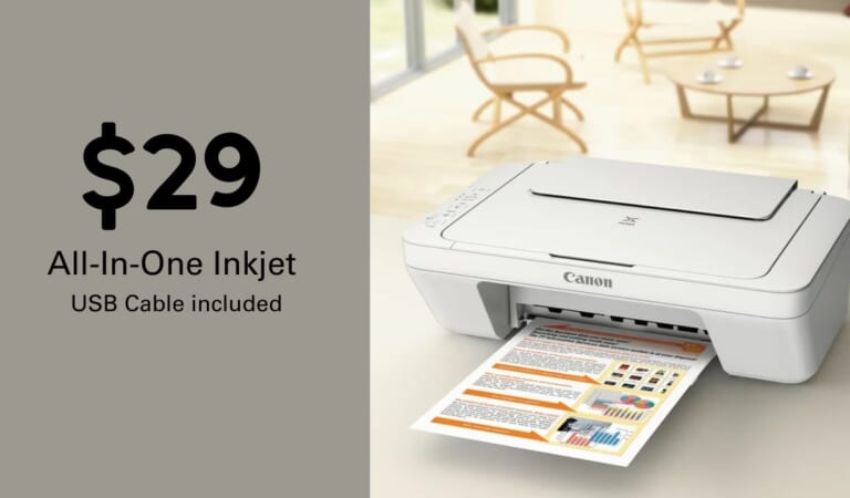 Walmart | Canon Pixma Wired All-In-One Inkjet Printer $29 (reg. $39)