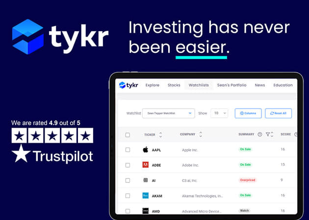 Tykr Stock Screener: Premium Plan Lifetime Subscription for $100