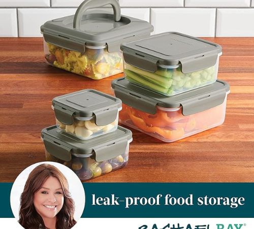 Rachael Ray Stacking Leak-Proof Food Storage Container 10-Piece Set $13.99 (Reg. $34)