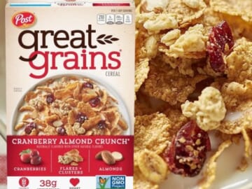 Post Great Grains Cranberry Almond Crunch & Clusters Breakfast Cereal as low as $2.54 Shipped Free (Reg. $4.06)