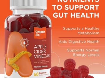 Chapter Six Apple Cider Vinegar 60-Count Gummies as low as $2.11 After Coupon + Code (Reg. $9.95) + Free Shipping – 4¢/Gummy