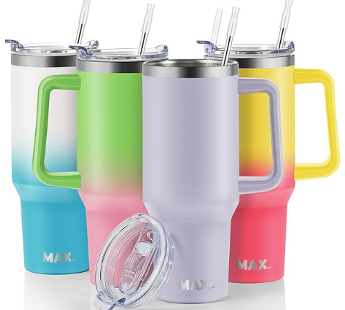 MaxBase 40 oz Stainless Steel Tumbler w/ Handle & Straw Lid $19.99 (Reg. $40) – Various Colors