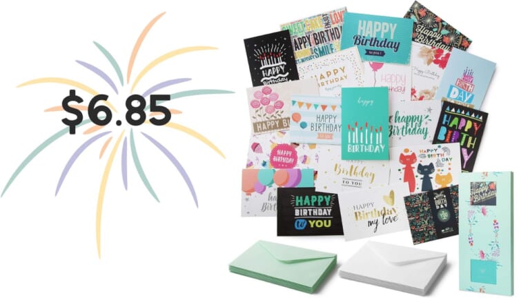 20-Pack Assorted Birthday Cards For $6.85 at Amazon