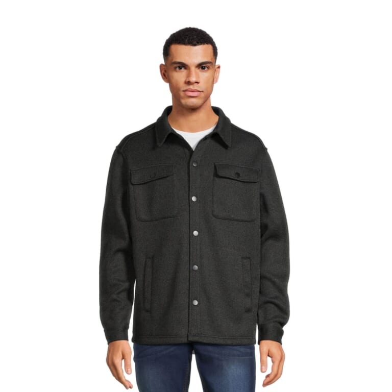 George Men's Knit Fleece Shirt Jacket for $17 + free shipping w/ $35