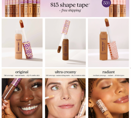 Tarte $15 for All Shape Tape Formulas (53% Off!) + Free Shipping