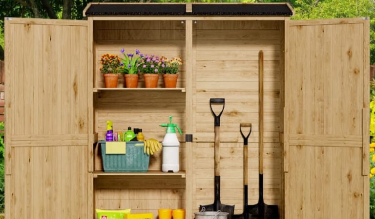 55" x 17" x 64" Outdoor Storage Shed for $150 + $59.99 s&h