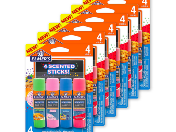 Elmer’s Scented Clear Glue Sticks, Safe and Nontoxic, Assorted Scents, 24 Count