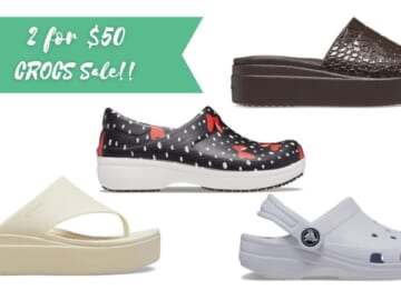 Crocs Flash Sale | 2 for $50 Clogs & Sandals