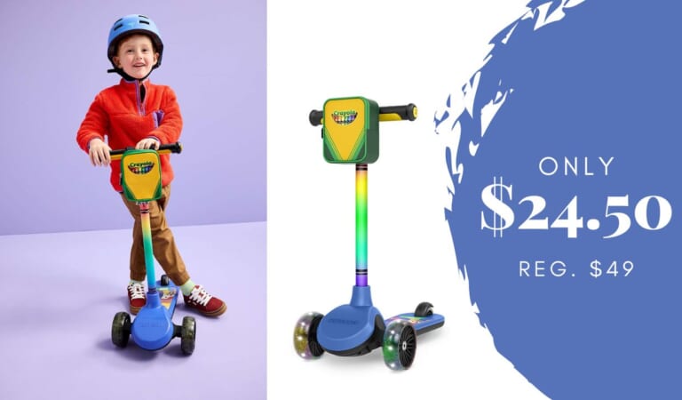 Crayola Kids 3-Wheel Kick Scooter Only $24.50 at Kohl’s (reg. $49)