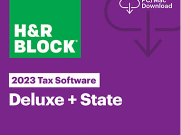 H&R Block Tax Software Deluxe Federal + State 2023 (PC/Mac Download) for $30