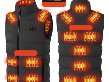 Men's 15-Zone Heated Fleece Vest for $21 + free shipping