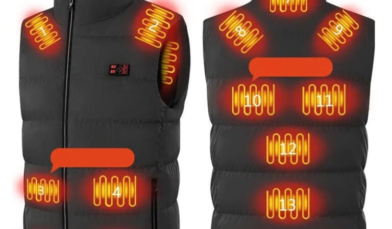 Men's 15-Zone Heated Fleece Vest for $21 + free shipping