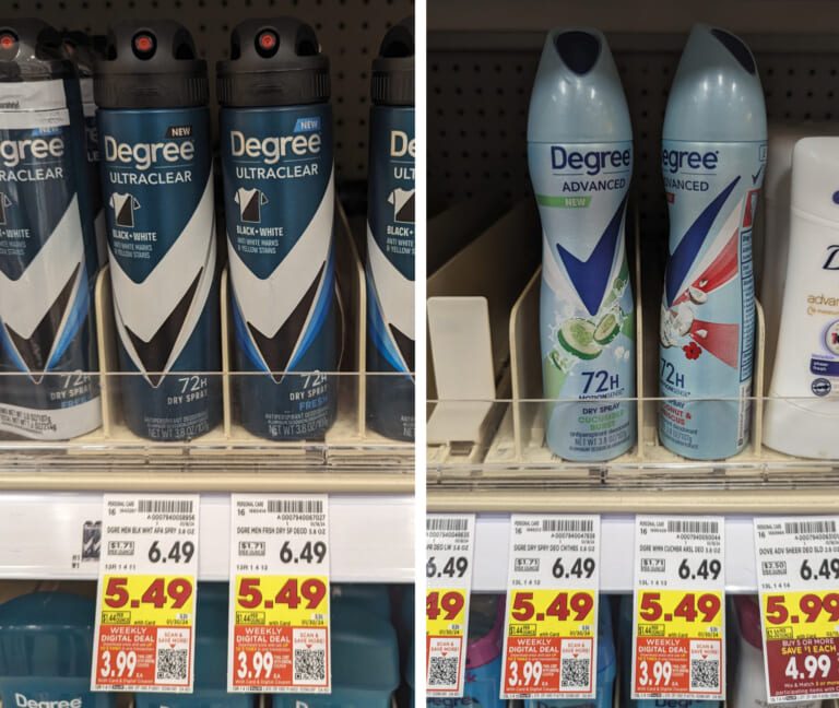 Degree Dry Spray Just $3.99 At Kroger (Regular Price $6.49)