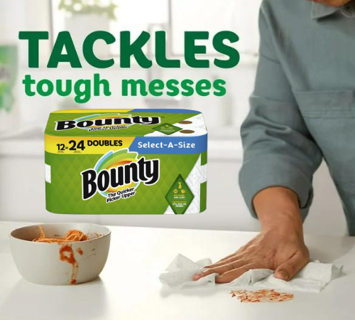 Bounty 12-Count Double Roll Select-A-Size Paper Towel $22.18 (Reg. $33.89) – $1.85/90-Sheet Roll