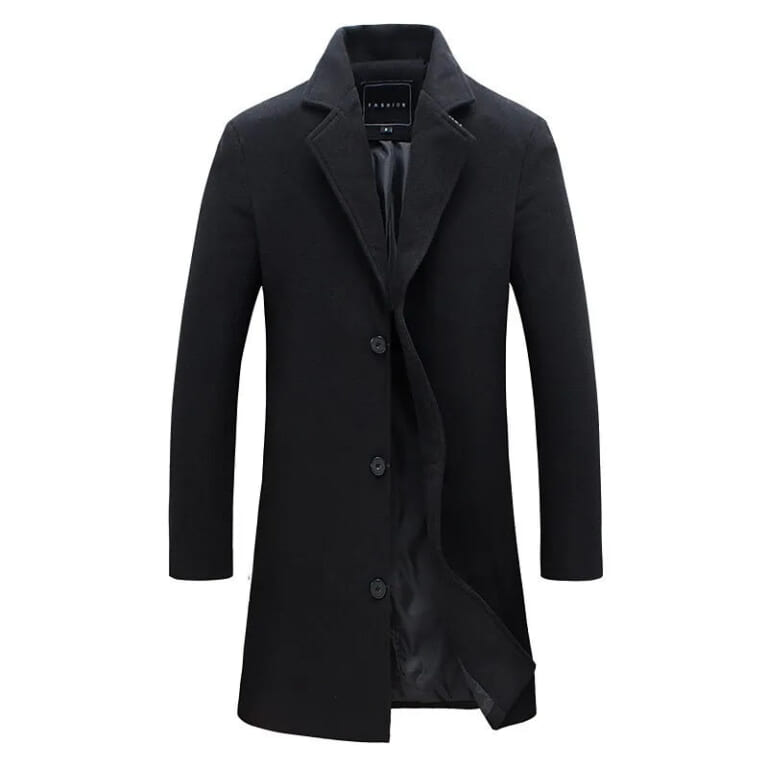 Men's Winter Wool Stand Collar Single-Breasted Overcoat for $18 + $10 s&h