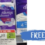 FREE Always Discreet Pads at Publix