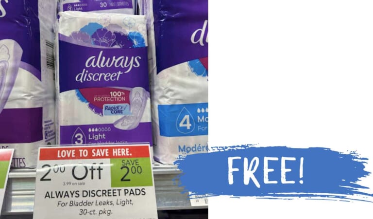 FREE Always Discreet Pads at Publix