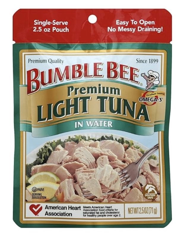 Bumble Bee Light Tuna Pouch in Water, 2.5 oz Pouch