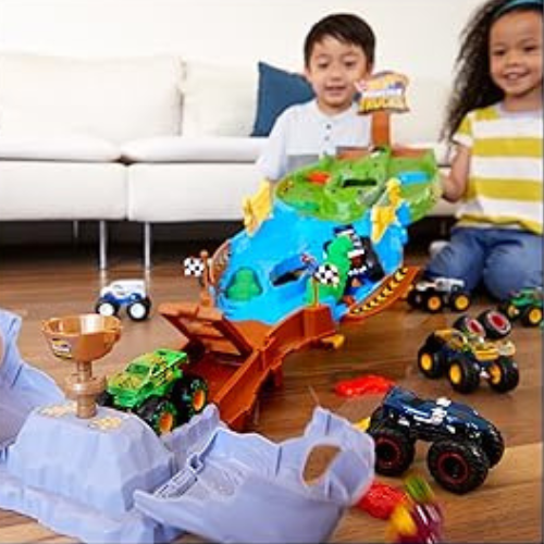 Hot Wheels Monster Trucks Wreckin’ Raceway with 2 Toy Trucks $23 (Reg. $43)