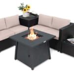 Topbuy 5-Piece Patio Furniture Set w/ 50,000 BTU Fire Pit Table for $585 + free shipping