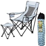 Ozark Trail Lounge Camp Chair with Detached Footrest $17.50 (Reg. $34.98)