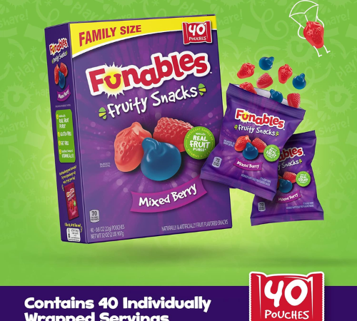 Funables 40-Count Mixed Berry Fruit Flavored Snacks as low as $5.84 when you buy 4 After Coupon (Reg. $11.49) + Free Shipping – 15¢/0.8 Oz Pouch