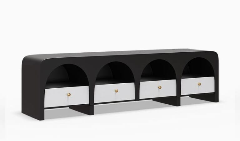 70" Mid Century TV Stand w/ RGB Lighting for $500 + free shipping