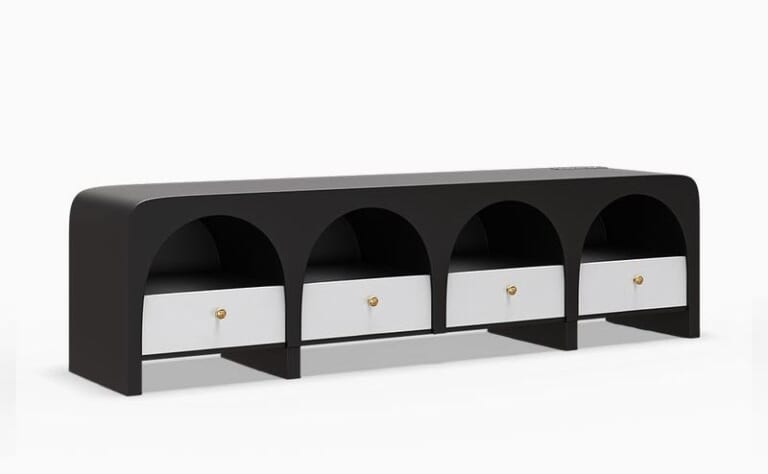 70" Mid Century TV Stand w/ RGB Lighting for $500 + free shipping