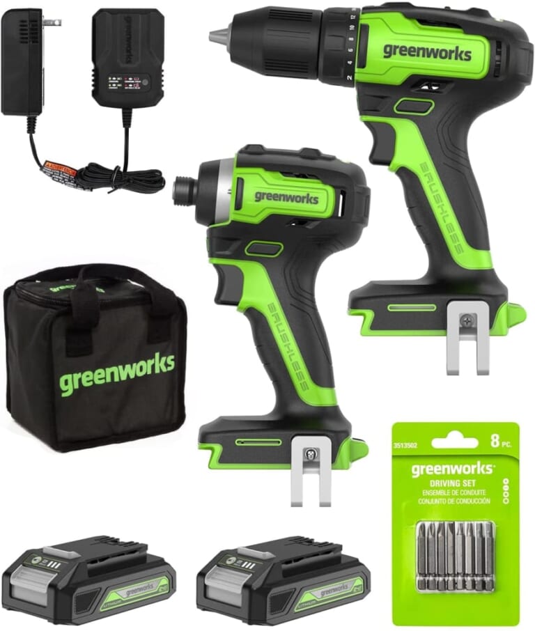 Greenworks 24V Brushless 1/2" Drill & 1/4" Impact Driver Combo Kit for $109 + free shipping