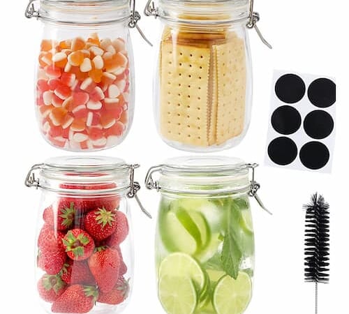 Glass Jars Set with Airtight Leak-Proof Lids only $19.99 shipped!