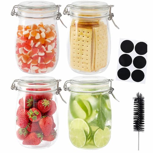 Glass Jars Set with Airtight Leak-Proof Lids only $19.99 shipped!