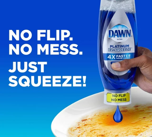 Dawn EZ-Squeeze Fresh Rain Scent Platinum Liquid Dish Soap,12.2 Oz $2.98 + Walmart Cash