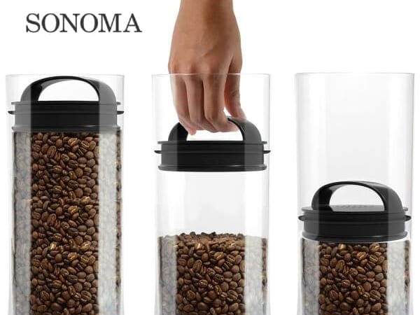 Williams-Sonoma Press-N-Seal Premium Airtight Glass Storage Canisters: 86-oz. or two 6-oz. for $12 + free shipping