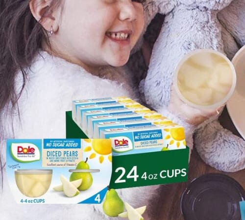 Dole Diced Pears Fruit Bowls, 24-Pack (No Sugar Added) as low as $10.92 Shipped Free (Reg. $16.54) – 47¢/Cup