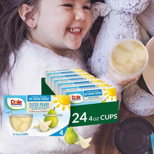 Dole Diced Pears Fruit Bowls, 24-Pack (No Sugar Added) as low as $10.92 Shipped Free (Reg. $16.54) – 47¢/Cup