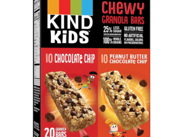 KIND 80-Count Kids Granola Chewy Bar Variety Pack as low as $21.93 Shipped Free (Reg. $41) – $5.48/20-Count Box or 27¢/Bar