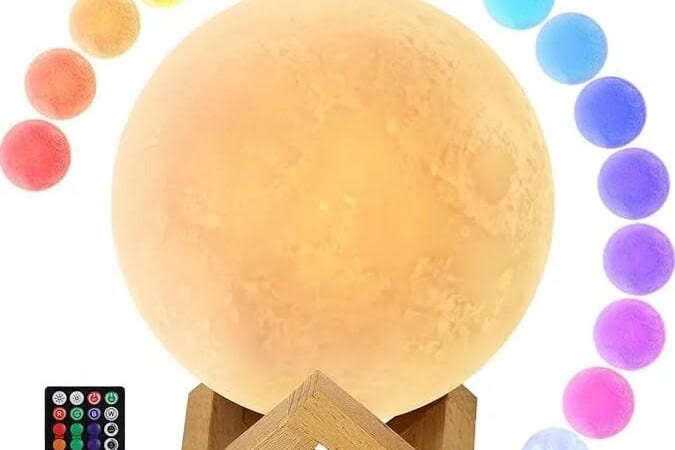 Color-Changing Moon Night Light Lamp w/ Remote for $12 + free shipping