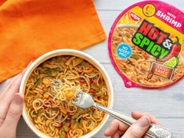 Nissin Hot & Spicy Ramen Noodle Soup with Shrimp, 6-Pack as low as $5.70 Shipped Free (Reg. $9.54) – $0.95/ 3.27oz Bowl, Microwavable in 3 minutes