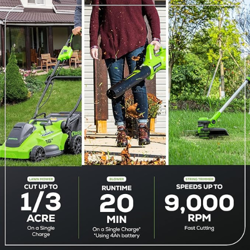 Greenworks 40V Cordless Mower, Blower and Trimmer Combo Kit $360 Shipped Free (Reg. $480) – With Battery and Charger + Compatible Tools