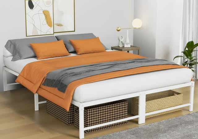 Nefoso 14" Metal Platform Queen Bed Frame for $72 + free shipping