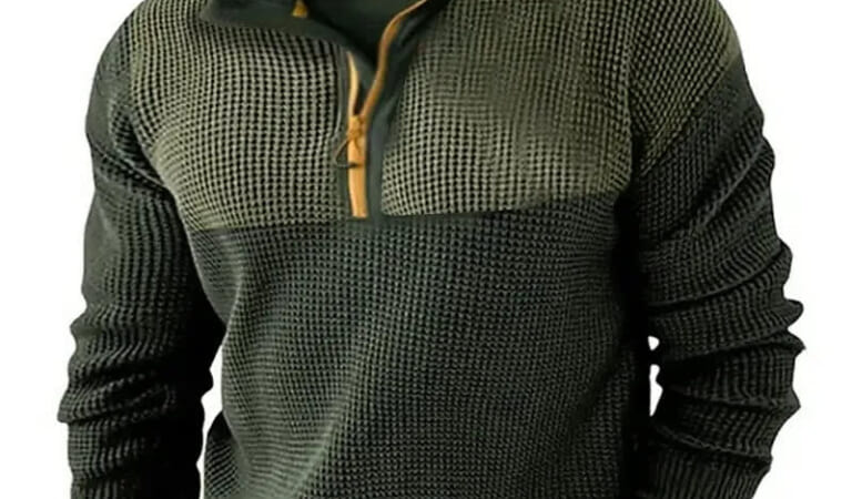 Men's Waffle 1/2-Zip Shirt for $12 + $5 s&h