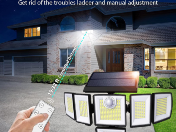 Prime Member Exclusive: Motion Sensor 496 LED Solar Outdoor Lights w/ 6 Heads $19.43 After Coupon (Reg. $41) + Free Shipping