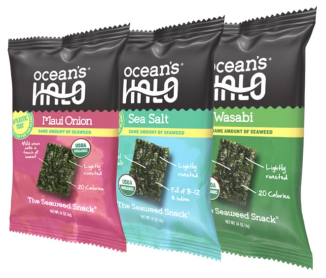 Ocean's Halo 4g Trayless Seaweed Snack Bag for free + free shipping