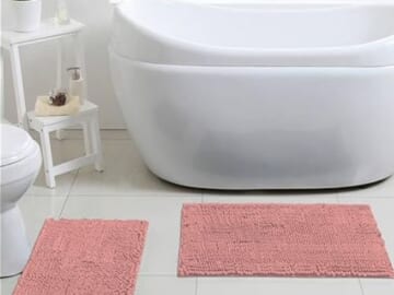 Chicago Butter Chenille Bathroom Rug 2-Piece Set $13 After Code (Reg. $30.20) + Free Shipping w/ Prime – Pink or Silver
