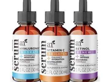 artnaturals Anti-Aging-Set with Vitamin-C Retinol and Hyaluronic-Acid - (3 x 1 Fl Oz / 30ml) Serum