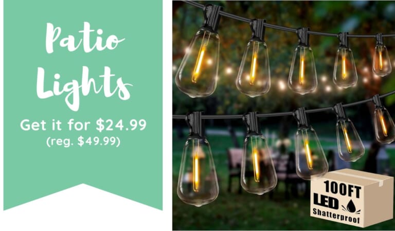 Amazon Coupon | 100FT Patio Lights Just $24.99 (Reg. $50)